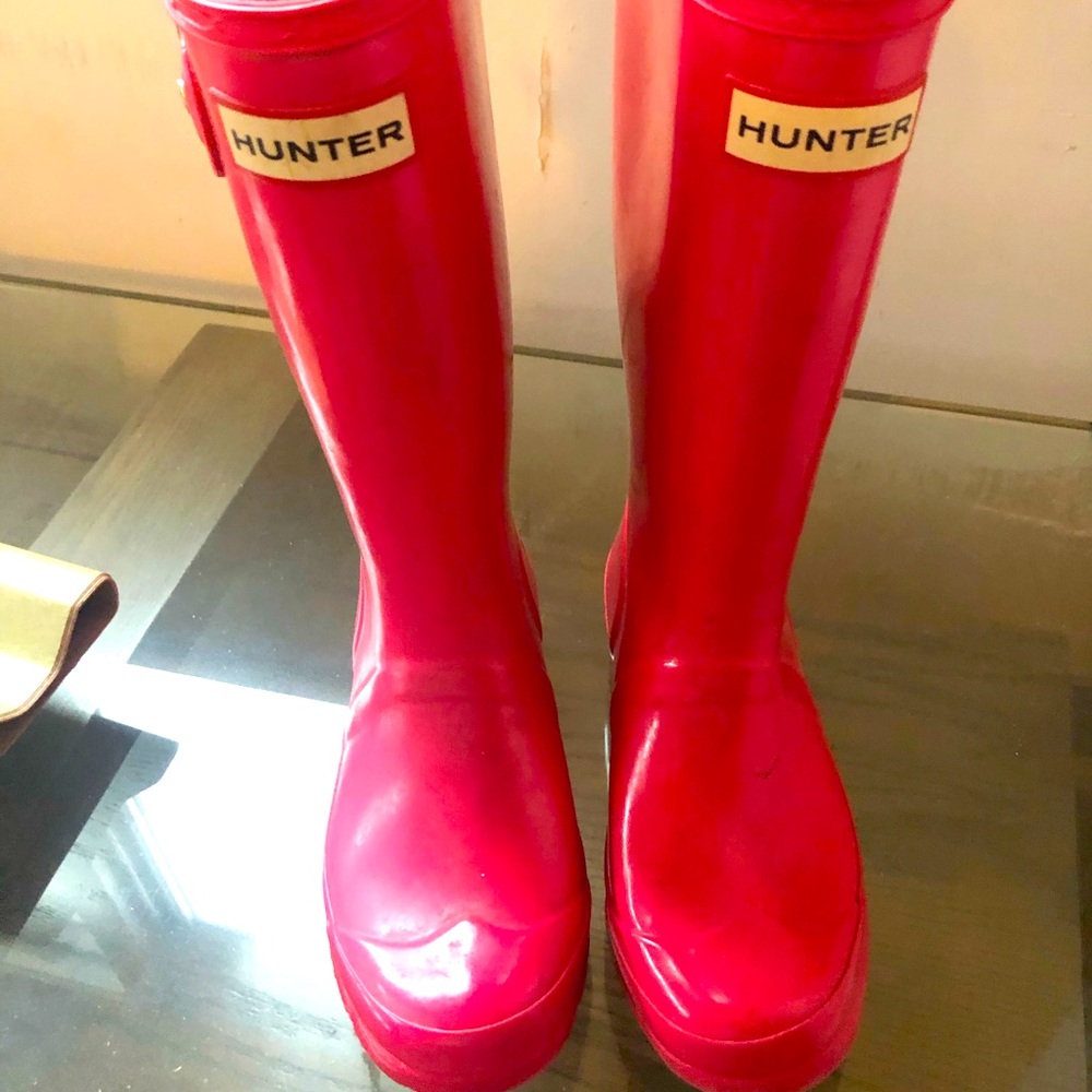 Girls Pink Hunter rain boots